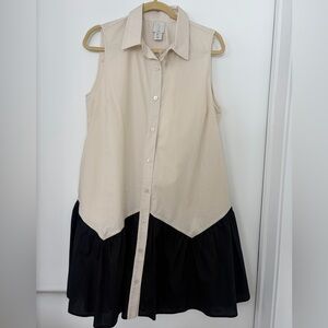 Joie Poplin Cotton Dress. Size L.